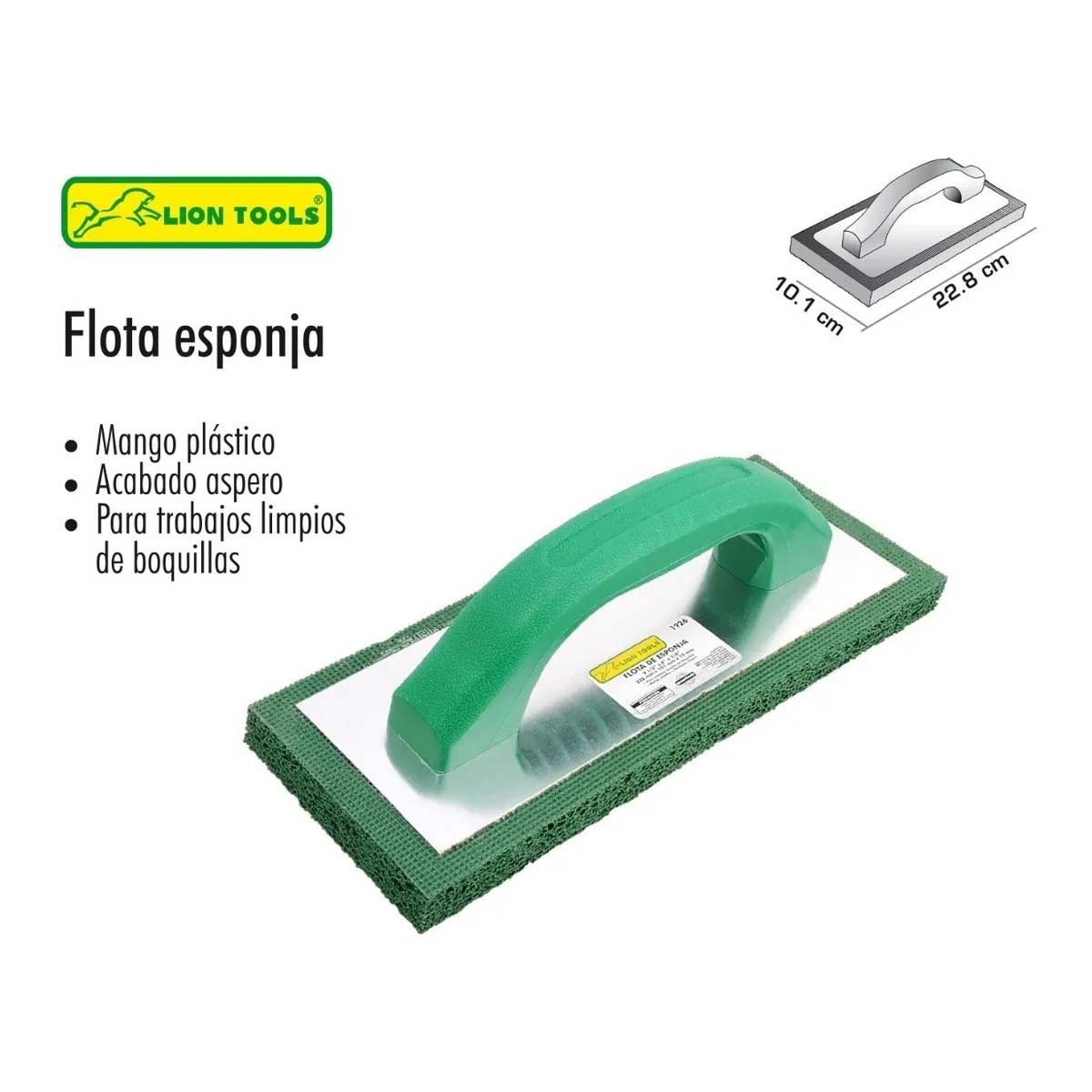 Flota Esponja 9 1/2 X 4 X 3/4 Mango Plastico Acabado Aspero