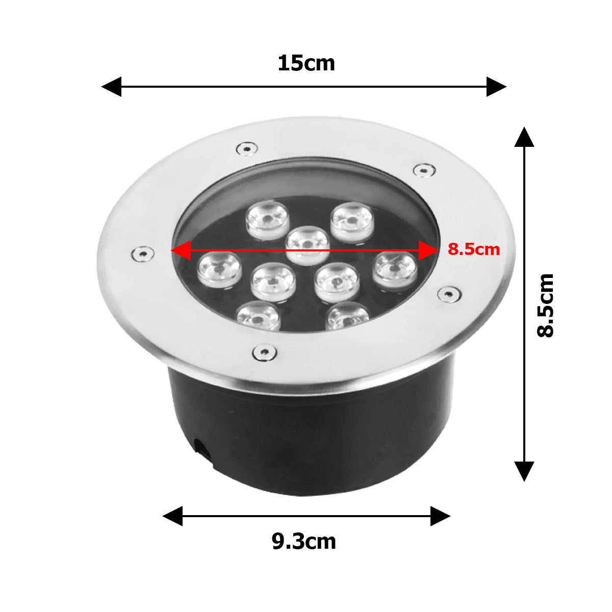 Luminario Led Empotrable Ext Piso Integrado 9W 3000K Boomer