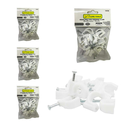 Grapa Para Cable Redondo 16mm Color Blanco 100 Pzs