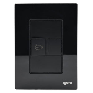 Placa Armada Cristal Con Boton De Timbre Negro Igoto IGOTO Ferreabasto