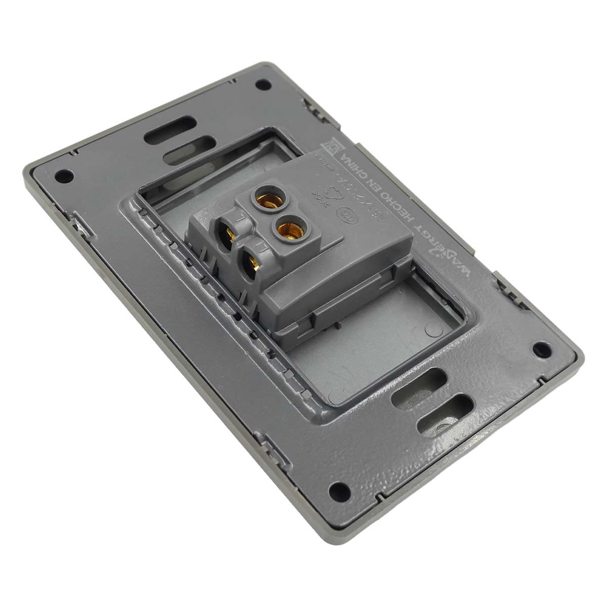 Placa Armada Con 1 Apagador Sencillo De 3 Modulos Acero Inox