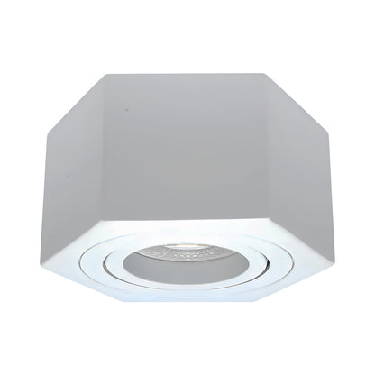 Lampara Sobreponer Blanco Hexa M Con Iman Base Gu10 Y Mr16