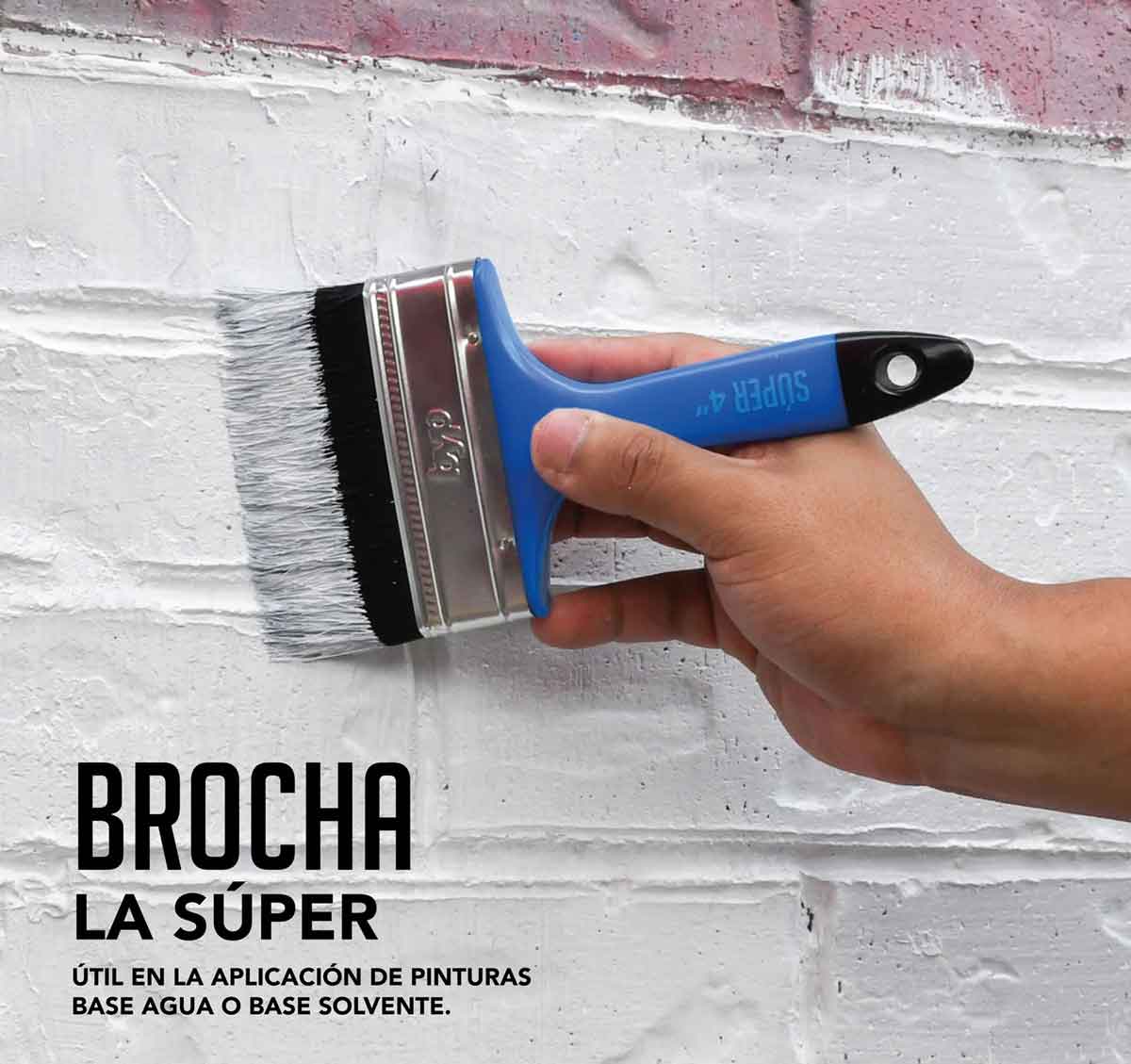 Brocha La Super 2 1/2 Pulgadas Cerda Natural BYP Mango Compacto BROCHAS Y PRODUCTOS S de RL de CV Ferreabasto