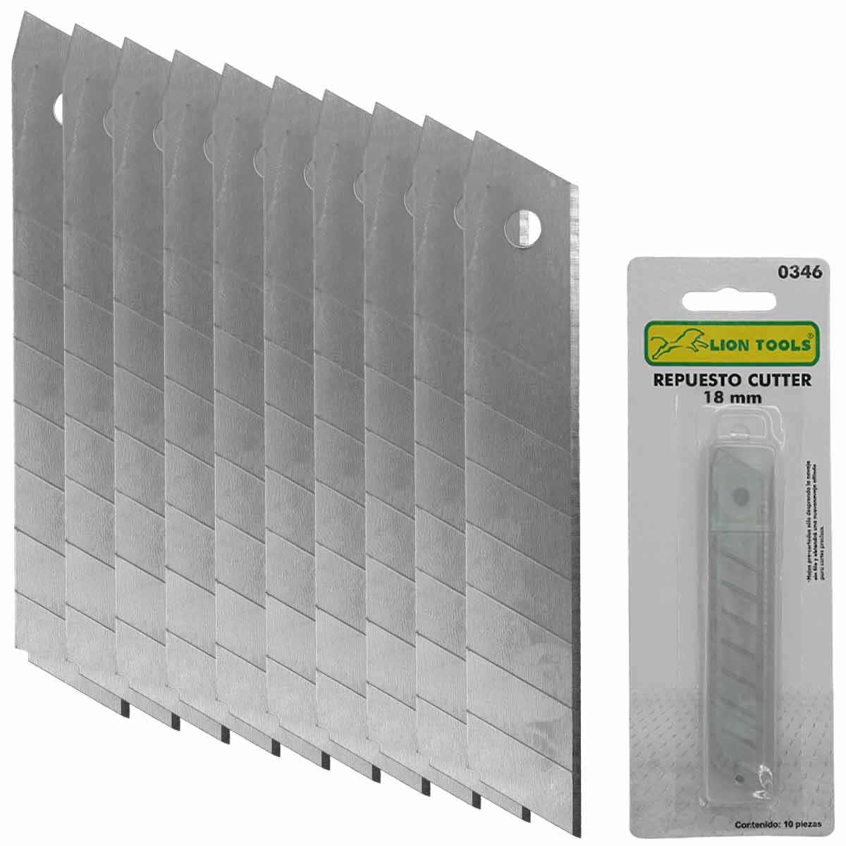 Repuesto Para Cutter Navaja De 1 Filo 18mm Acero Inox 10 Pzs