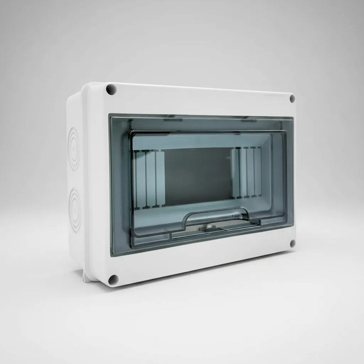 Caja Sobreponer Riel Policarbonato 6-8 Ventanas 240V 100A 60Hz