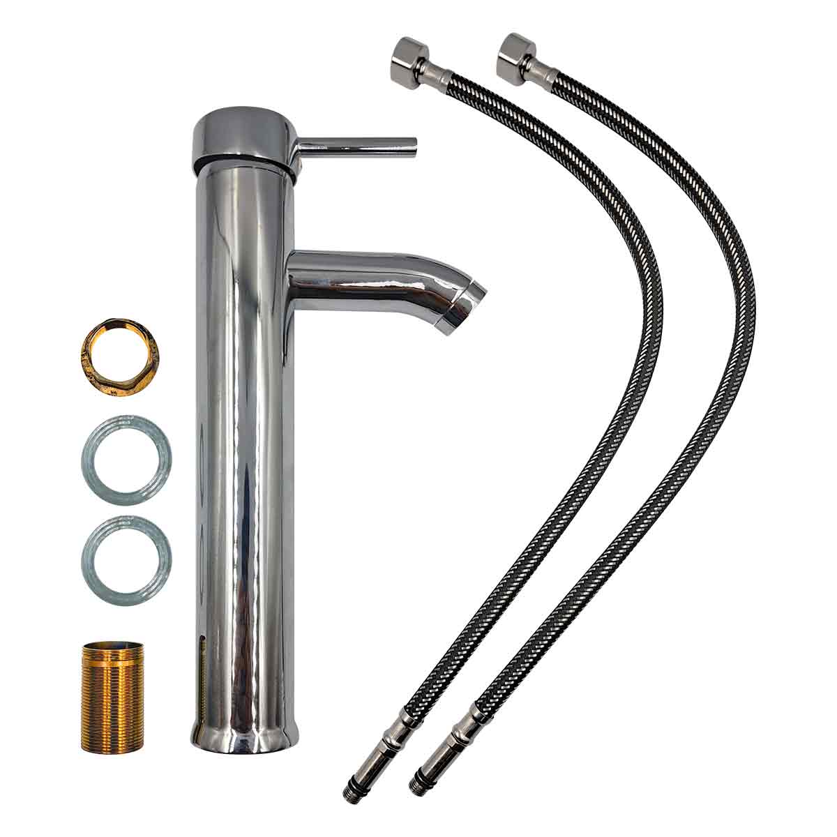 Llave Monomando Para Lavabo Fregadero Acero Inoxidable 30cm