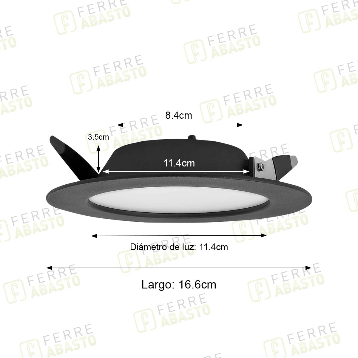 Luminario Led Empotrable Pro 12W 127V Negro 3000K Boomer