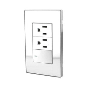 Placa Armada De 1 Apagador Con Doble Contacto Acero Inox