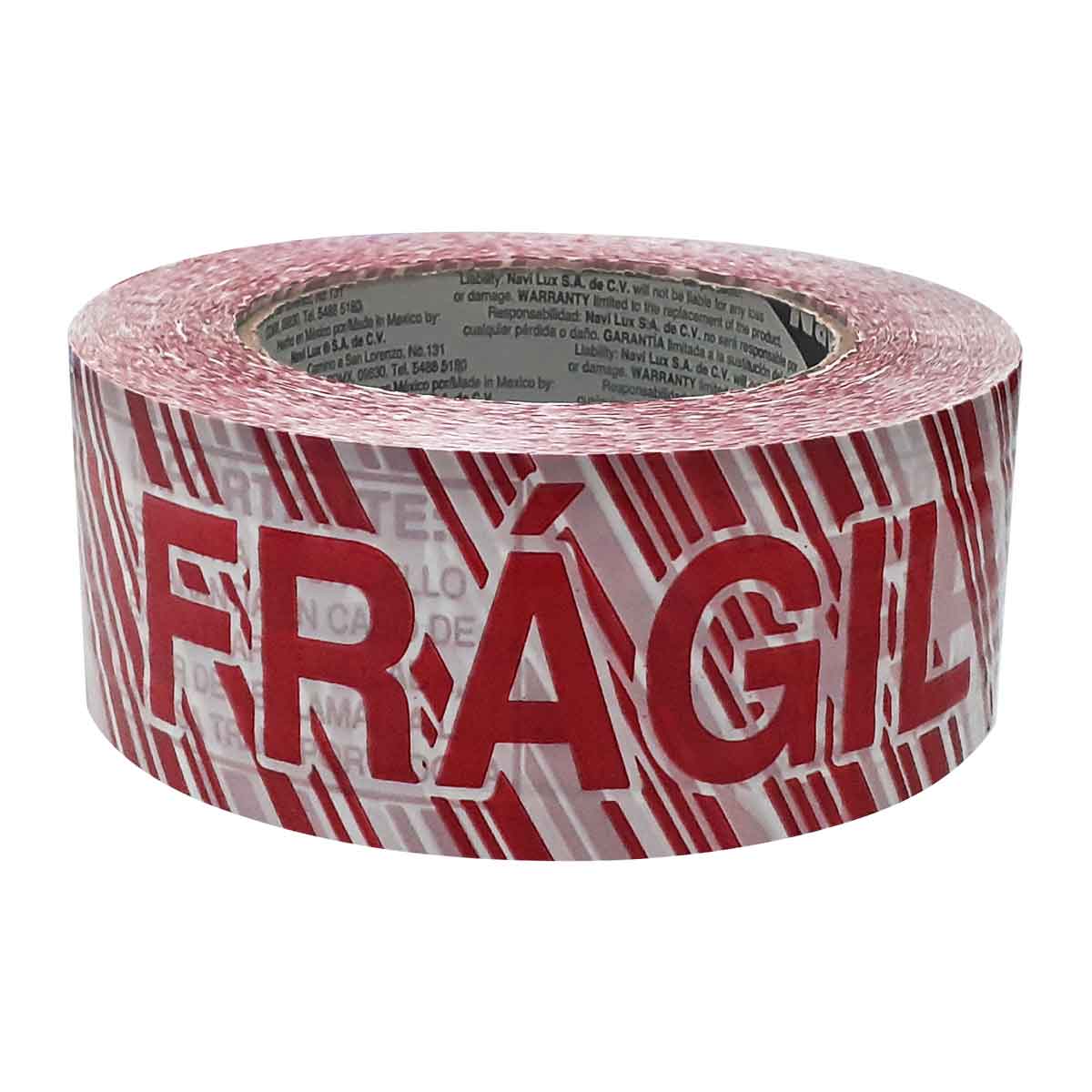 Cinta Empaque Leyenda Frágil Diagonal Letras Rojas 48mm x 150m NAVITEK Ferreabasto