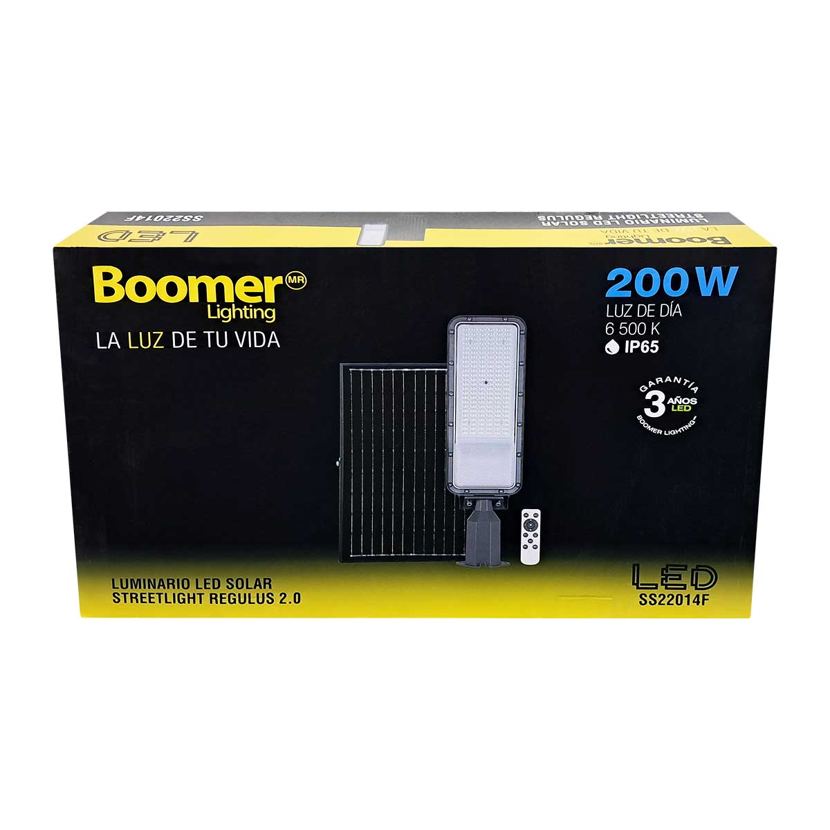 Luminario Led Solar Suburbana 200W 6500K Luz Fria Exterior