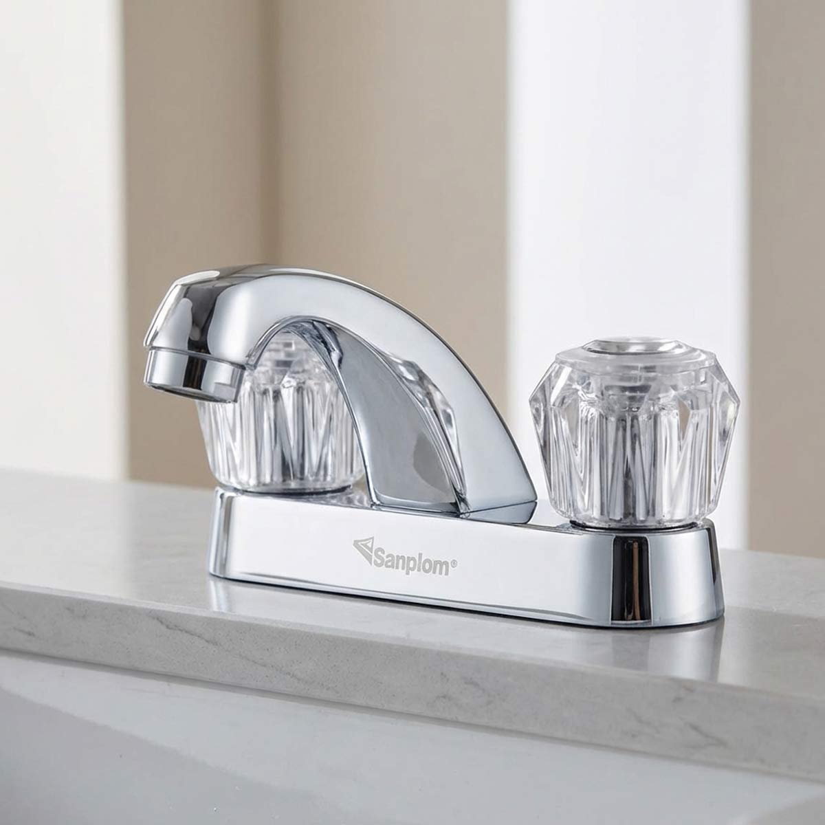 Llave Mezcladora Para Lavabo 4 Pulg Manerales Acrilicos