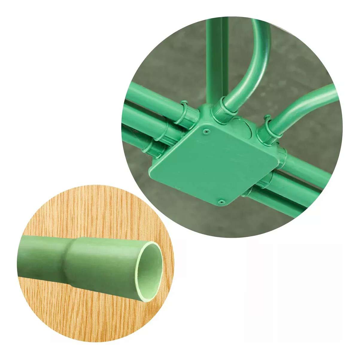 Tubo De Pvc Ligero 1 1/2 Pulgadas Verde Con Cople 3 Metros