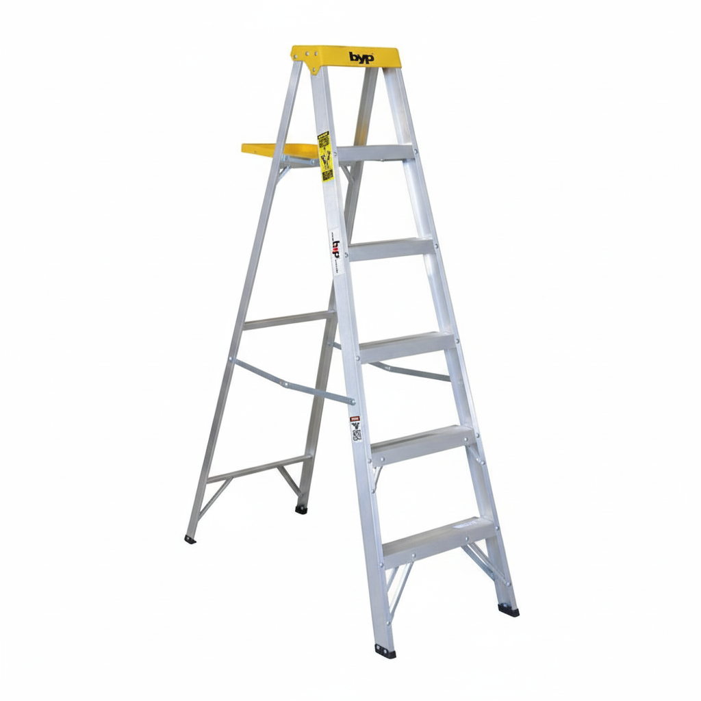 Escalera De Tijera De Aluminio Tipo II 4 Escalones 1.54M BYP BYP Ferreabasto