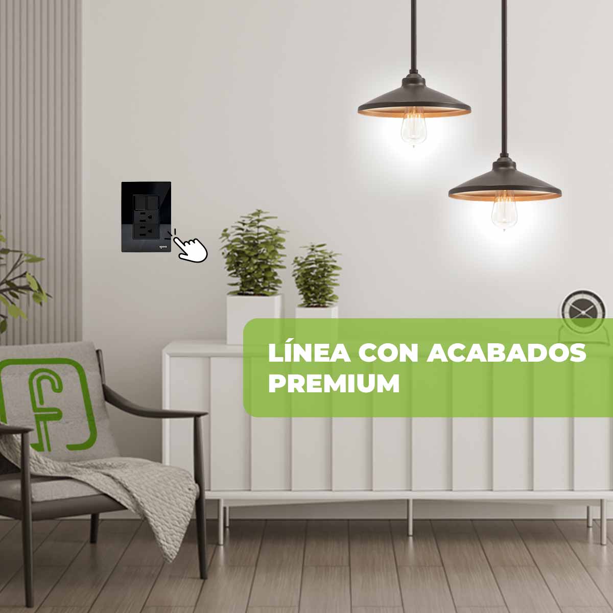 Placa Armada Cristal Con 3 Apagadores Sencillos de 1 Modulo Negro Igoto IGOTO Ferreabasto