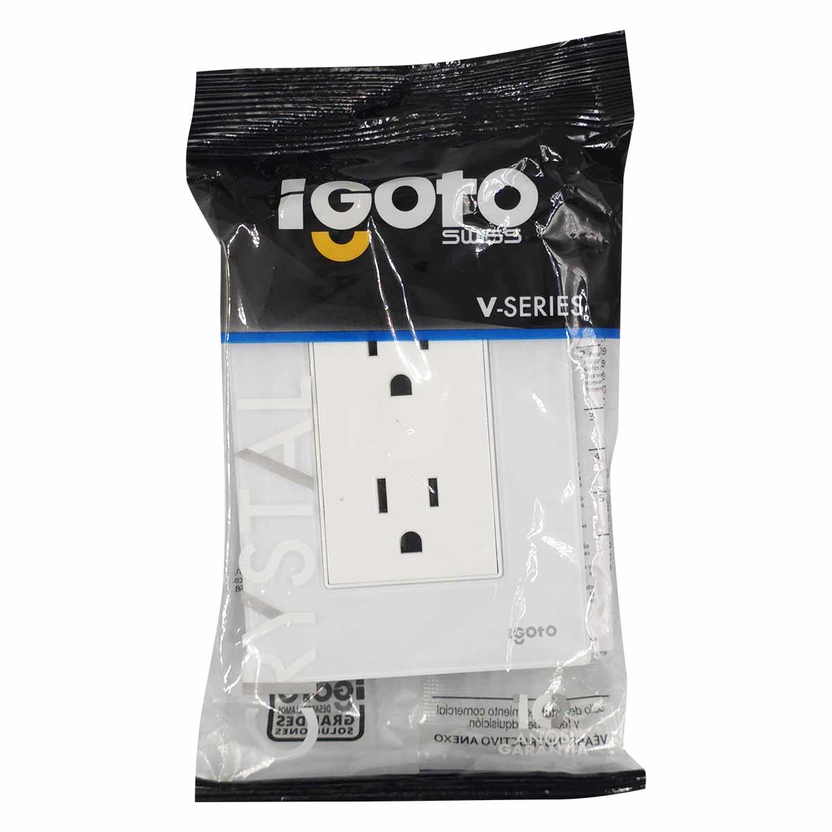 Placa Armada Cristal Con Contacto Duplex Blanco Igoto IGOTO Ferreabasto