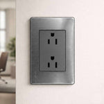 Placa Armada Contacto Duplex De 1.5 Modulos Acero Inox