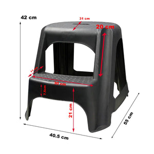 Escalera Taburete Plastico 2 Escalones Antiderrapante Byp