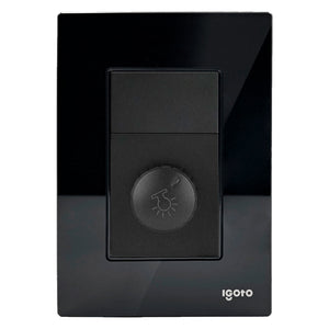Placa Armada Cristal Con Dimmer Negro Igoto