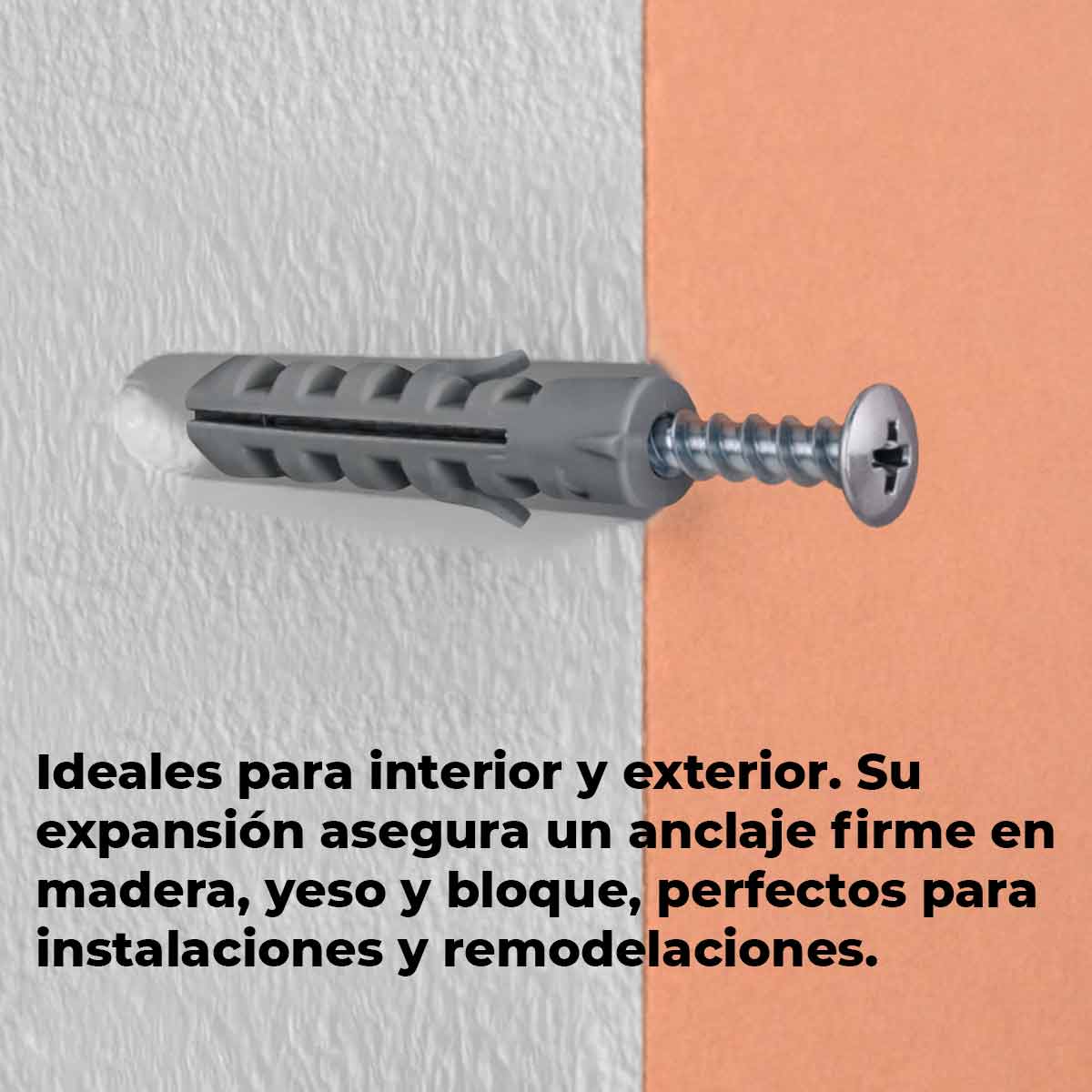 Bolsa Con 50 Pzs Taquete De Plastico Expansivo 3/8 Pulg