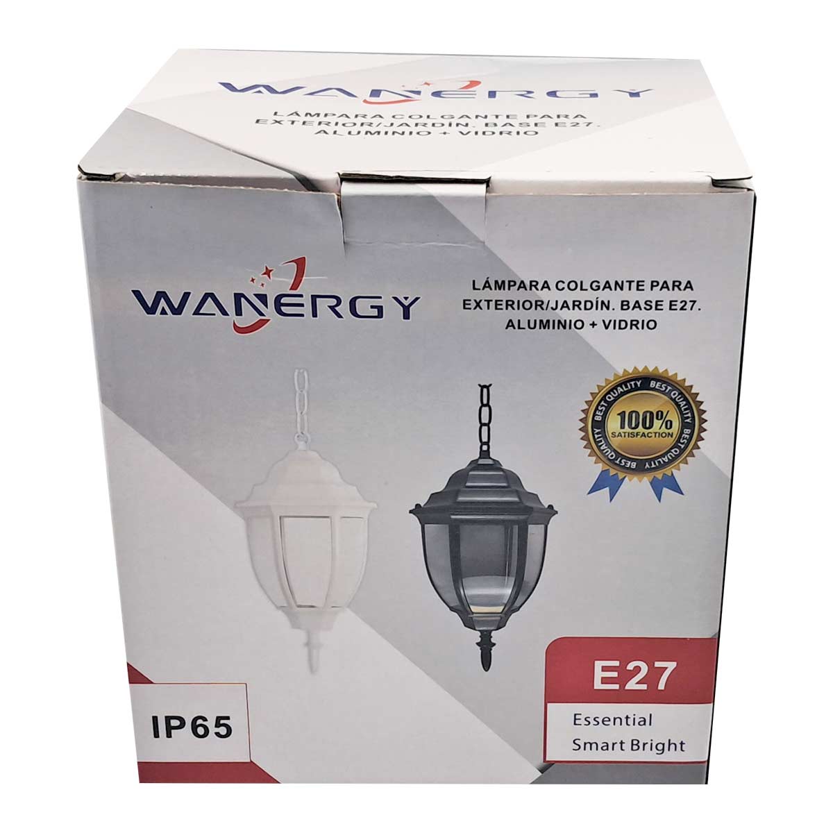 Farol Colgante Exterior Decorativo Aluminio Vidrio 20W Wanergy WANERGY Ferreabasto