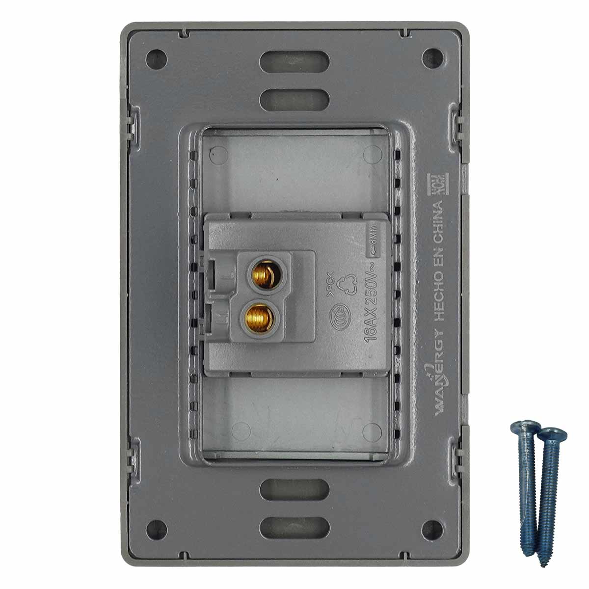 Placa Armada Con 1 Apagador Sencillo De 3 Modulos Acero Inox