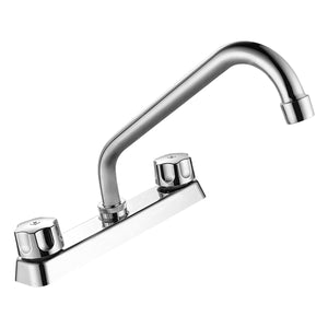 Mezcladora Para Fregadero 8" Cuerpo Acero Inox Con Cubierta Y Manerales ABS Roalflux