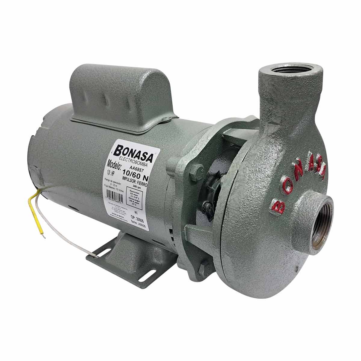 Electrobomba Para Agua 1 HP 1 1/4 X 1 Pulg Monofasica 10/60N