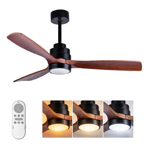 Ventilador De Techo Decorativo 52 Pulgadas Biena 35W Con Luz 3 Aspas Igoto