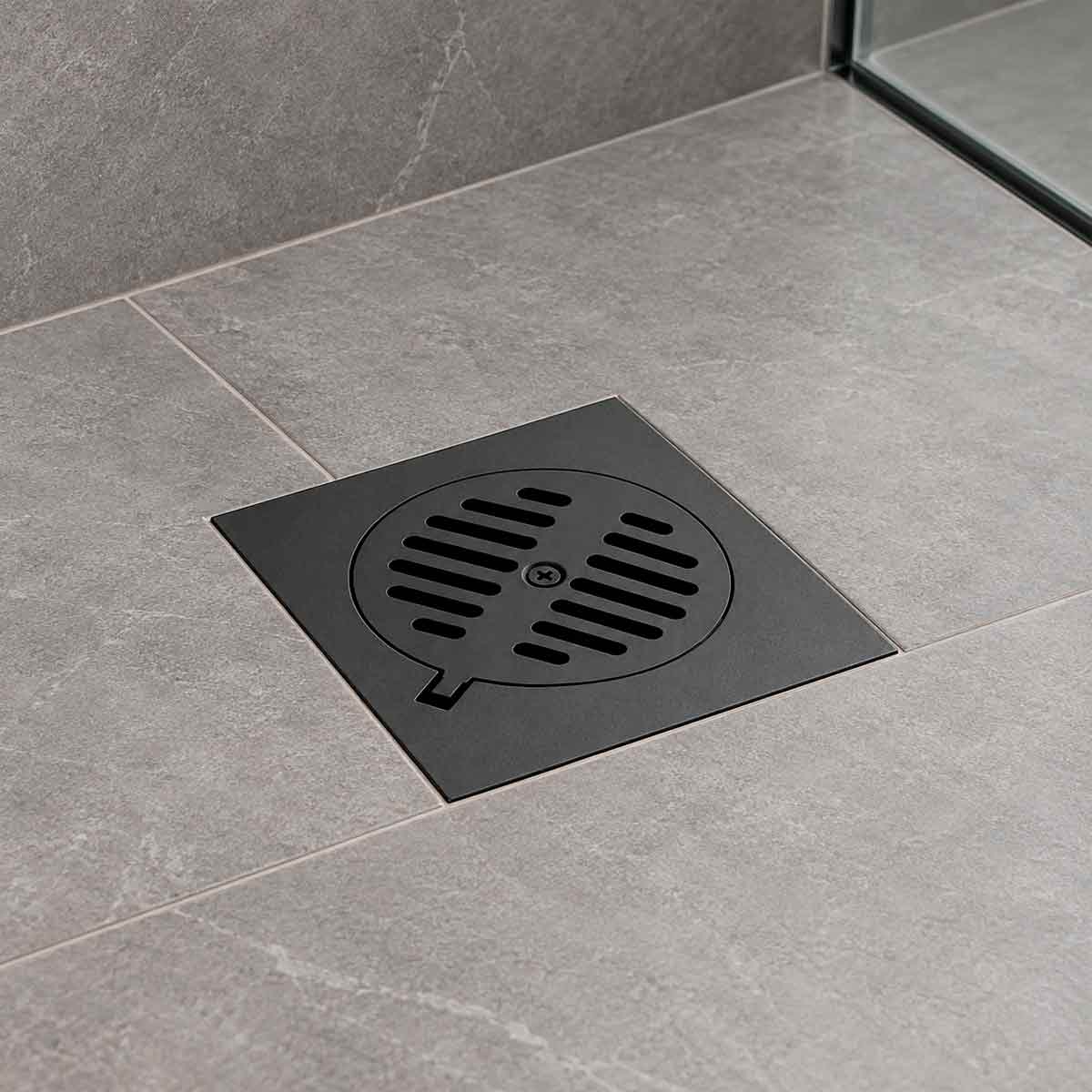 Resumidero Cuadrado 6" Negro Mate Zinc MEER