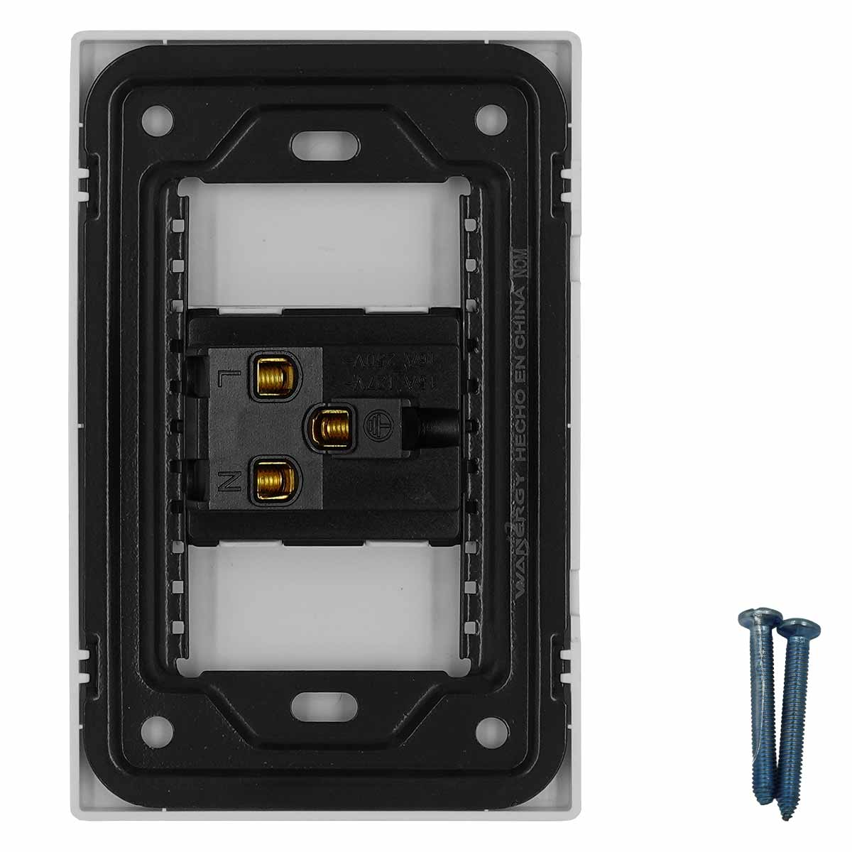 Placa Armada Con 1 Contacto De 1.5 Modulos Blanco WANERGY Ferreabasto