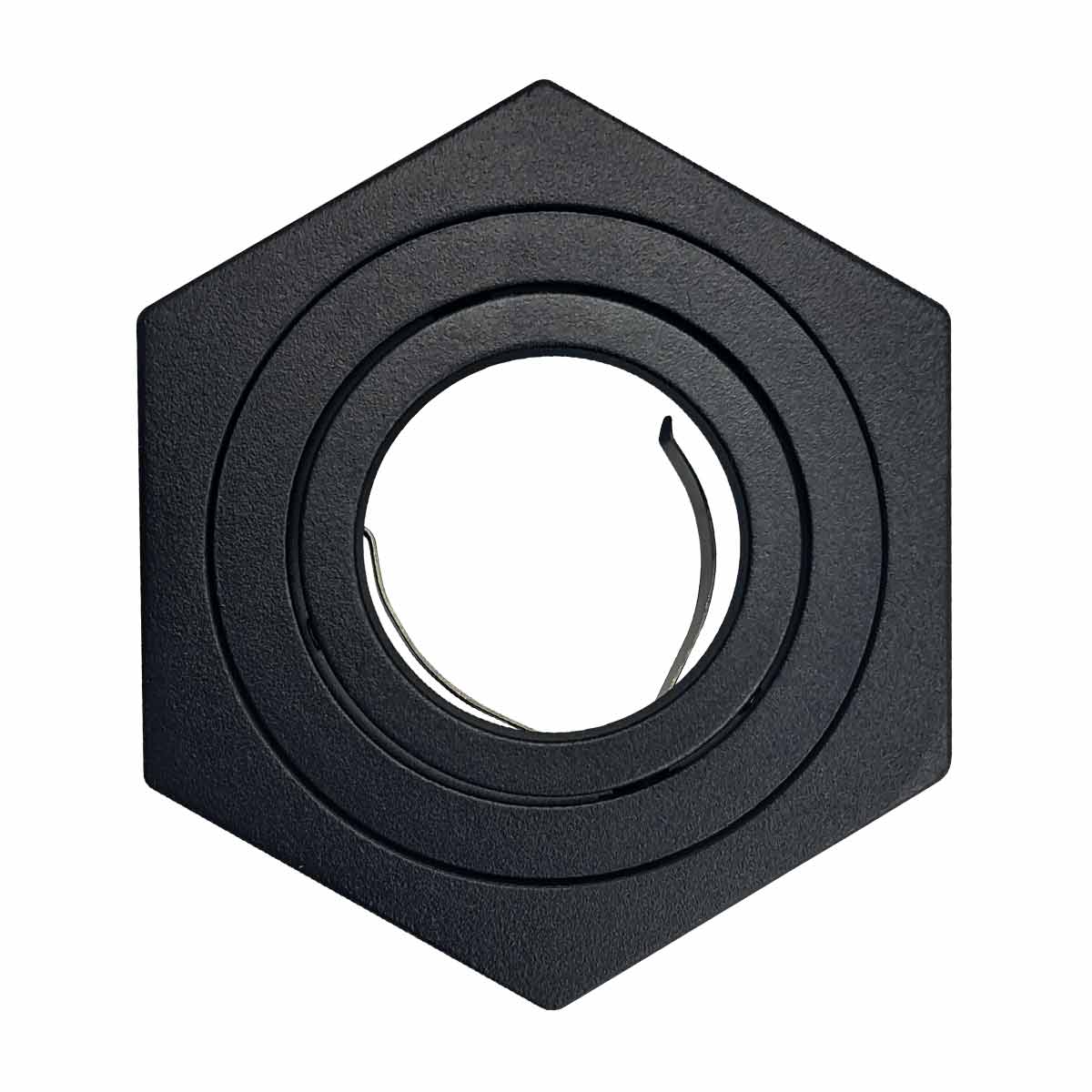 Lampara Sobreponer Negro Hexa M Con Iman Base Gu10 Y Mr16