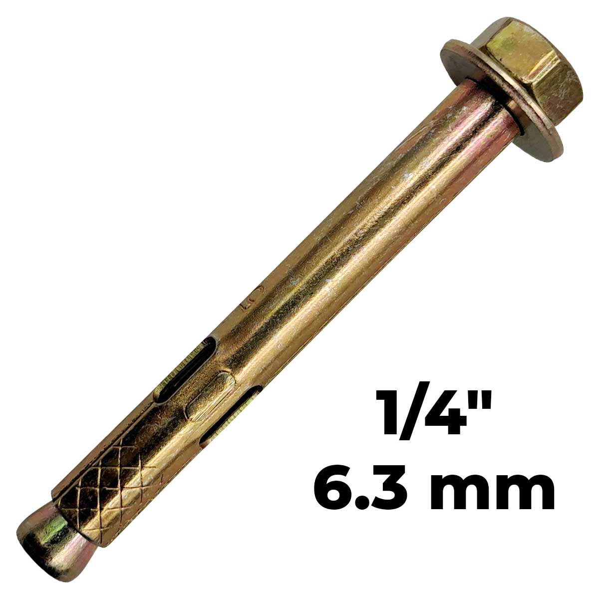 Bolsa Con 10 Pzs Taquete Expansivo C/ Tornillo 1/4Pulg Acero