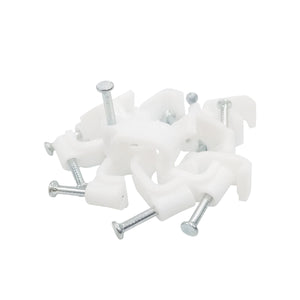 Grapa Para Cable Plano 10mm Color Blanco 100 Pzs