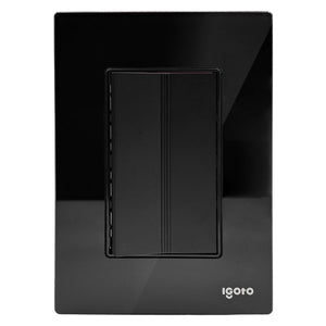 Placa Armada Cristal Con 1 Apagador Escalera De 3 Modulos Negro Igoto IGOTO Ferreabasto