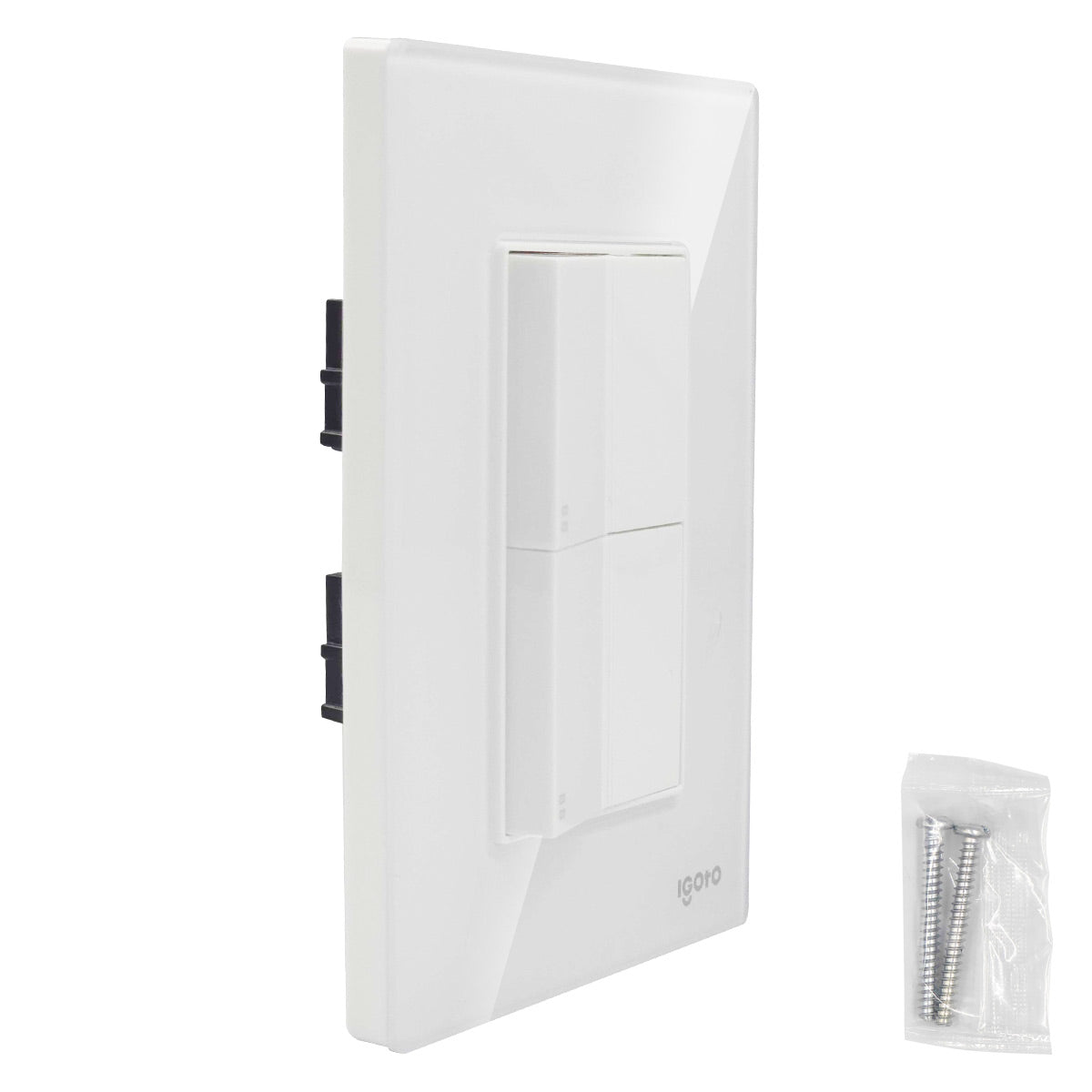 Placa Armada Cristal Con 2 Apagadores Escalera de 1.5 Modulos Blanco Igoto IGOTO Ferreabasto