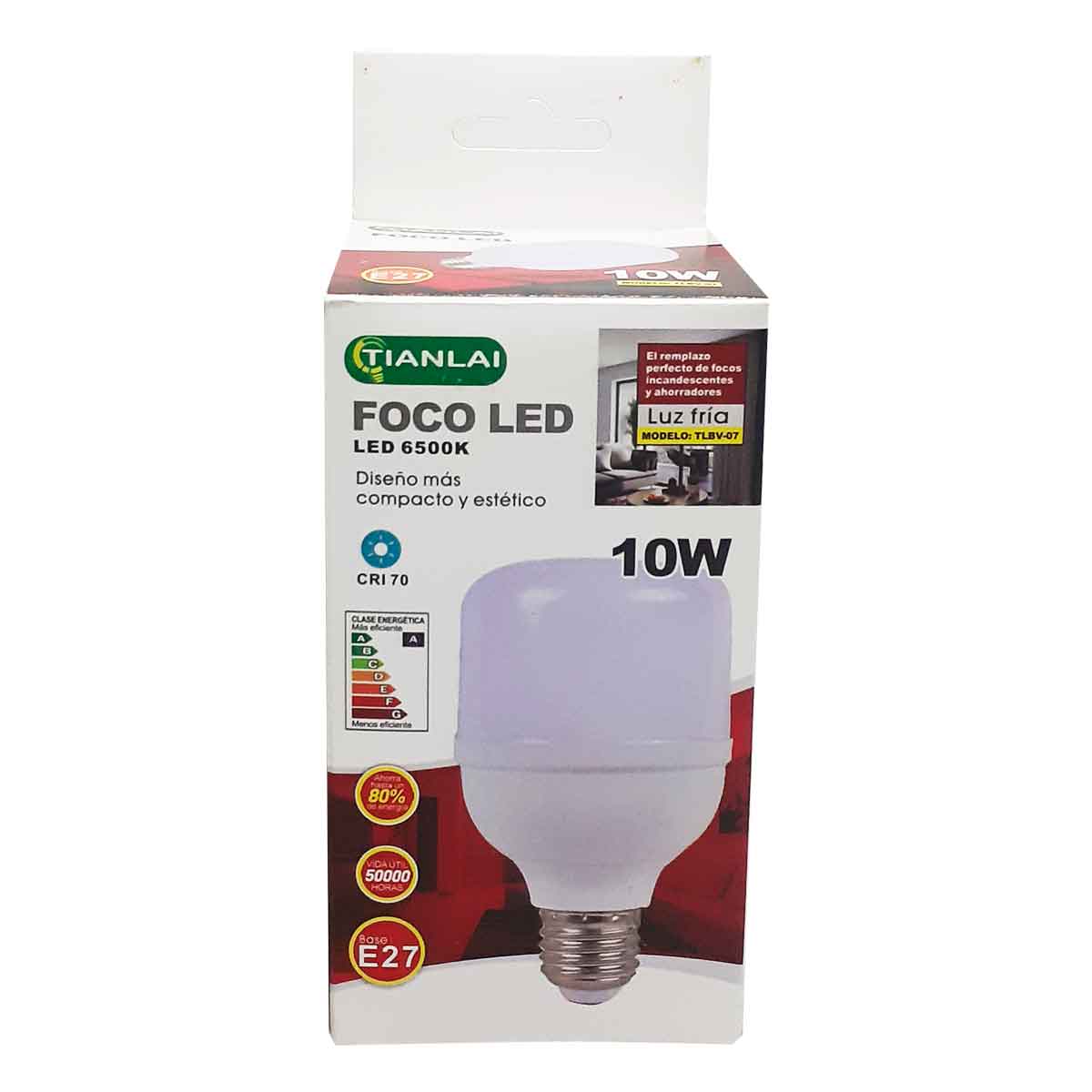 Foco Led Tipo Bala 10W Tianlai Luz Fria 6500K 800lm