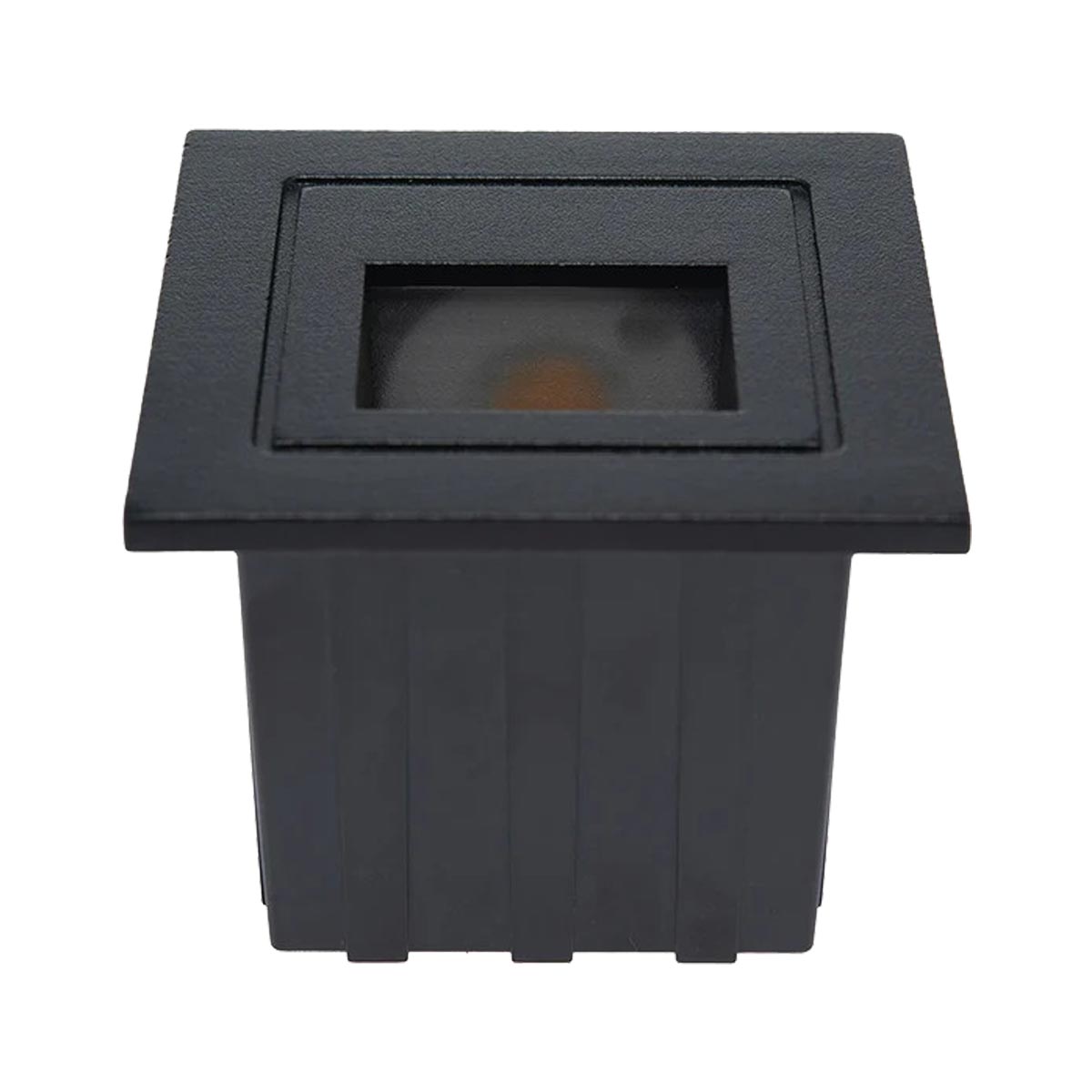 Luminario Led Empotrable Negro Exterior 3W 3000K Luz Calida