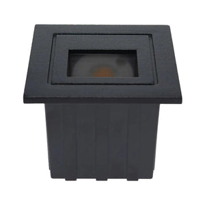 Luminario Led Empotrable Negro Exterior 3W 3000K Luz Calida