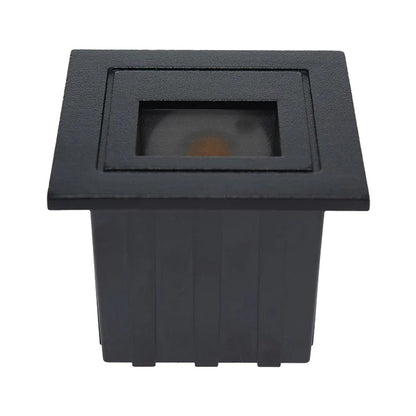 Luminario Led Empotrable Negro Exterior 3W 3000K Luz Calida