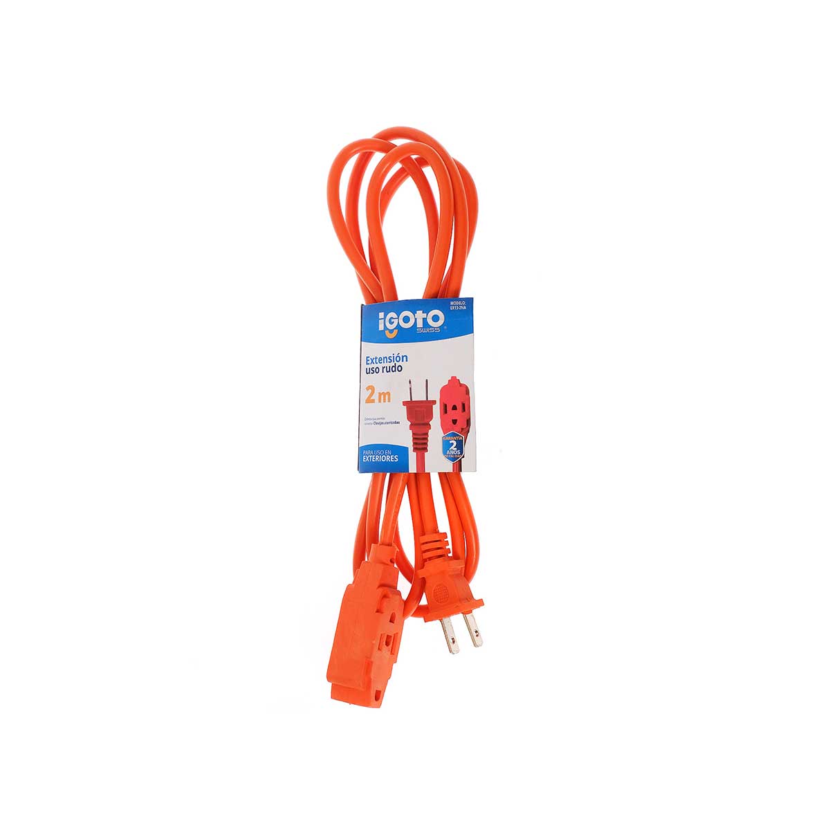 Extension Uso Rudo Naranja 16Awg 2M Igoto 4 pzs Ferreabasto Ferreabasto