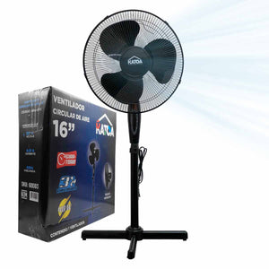 Ventilador Pedestal Piso 16 Pulg 3 Aspas 3 Velocidades Metalico Katoa