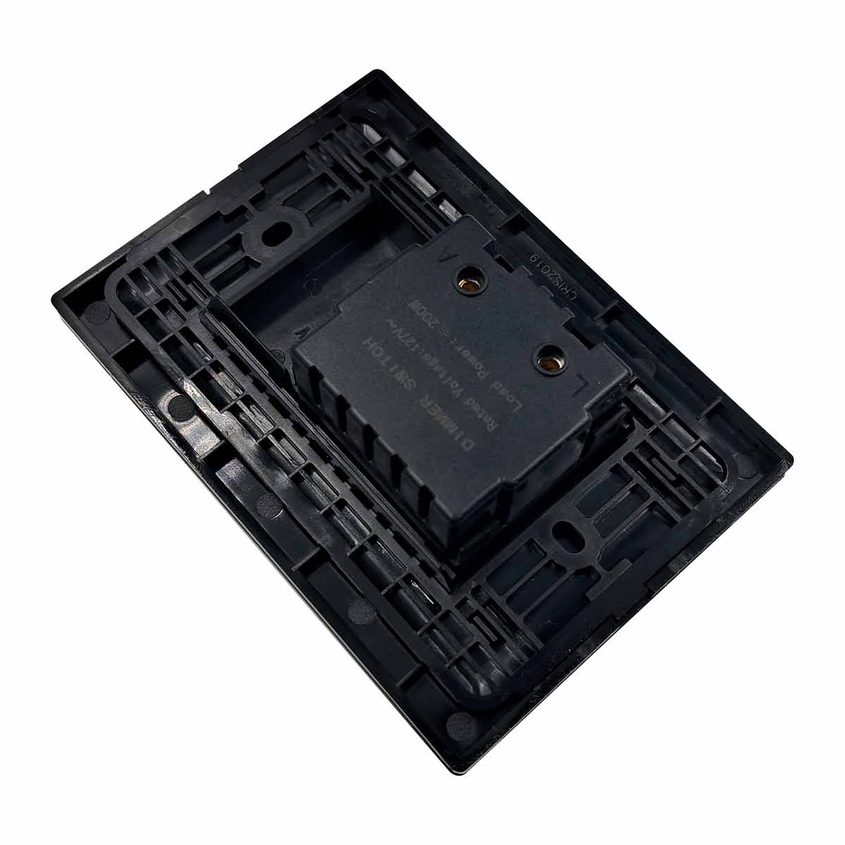 Placa Armada Cristal Con Dimmer Negro Igoto