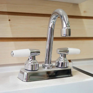 Mezcladora Lavabo 4 Pulgadas Maneral 1/4 Vuelta ODIN Ecoflux