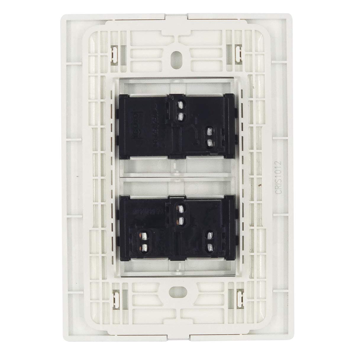 Placa Armada Cristal Con 1 Apagador Sencillo y 1 Apagador Escalera de 1.5 Modulos Blanco Igoto IGOTO Ferreabasto