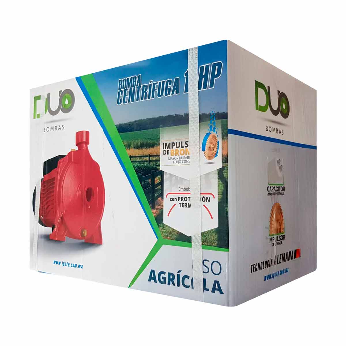 Bomba De Agua Centrifuga Duo 1/2Hp 370W Alto Caudal Igoto