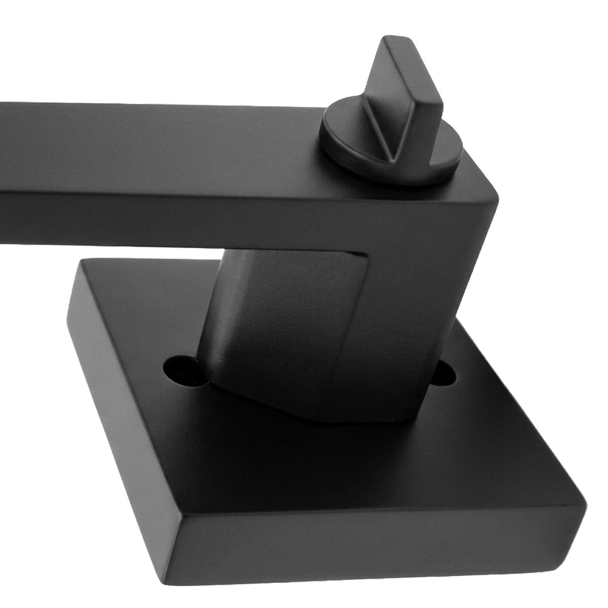 Cerradura Chapa Manija Cuadrada Para Baño C/ Ranura Botón Negro