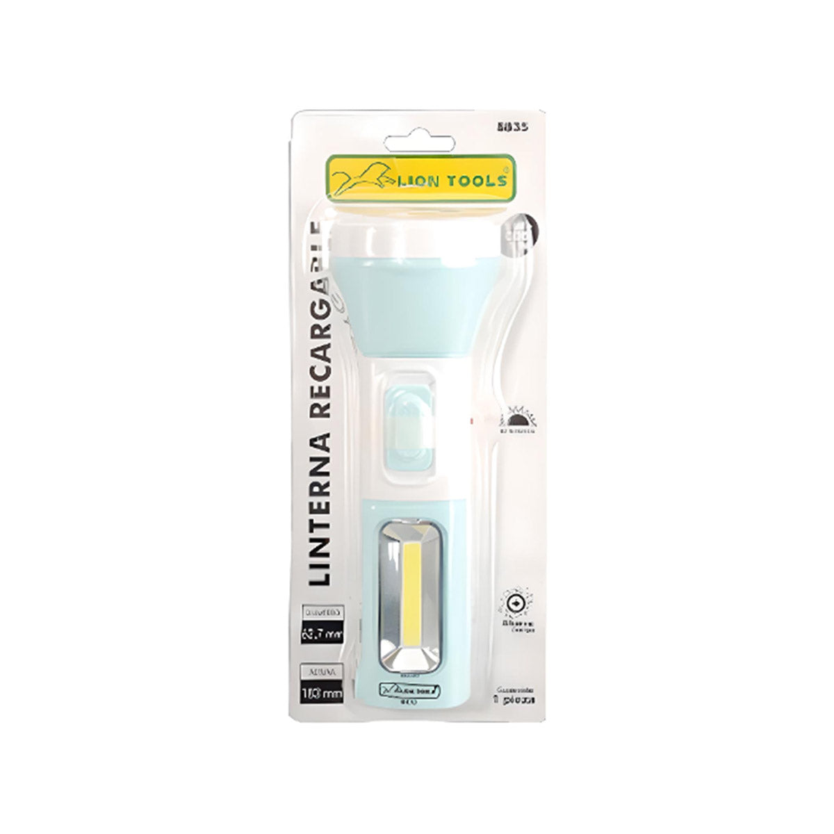 Linterna Recargable 60 lm 1W 127V 60 Hz Color Aqua