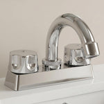 Mezcladora Para Lavabo Con Cubierta Y Manerales ABS Cuello De Acero Inoxidable 4" Acabado Cromo Roalflux