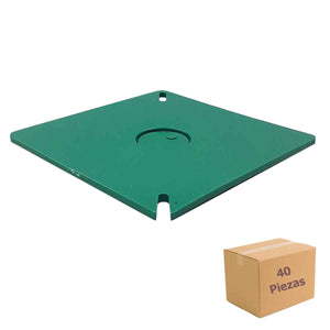 Pack 40 Tapa Verde P/ Registro Cuadrado 4x4 Electrico Plastico