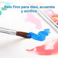 12 Pzs Pincel Camelus Plano #3 Para Pintura Acrilica Acuarela Oleo BYP
